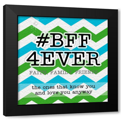 BFF Black Modern Wood Framed Art Print with Double Matting by Pazan, Tony