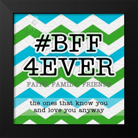 BFF Black Modern Wood Framed Art Print by Pazan, Tony