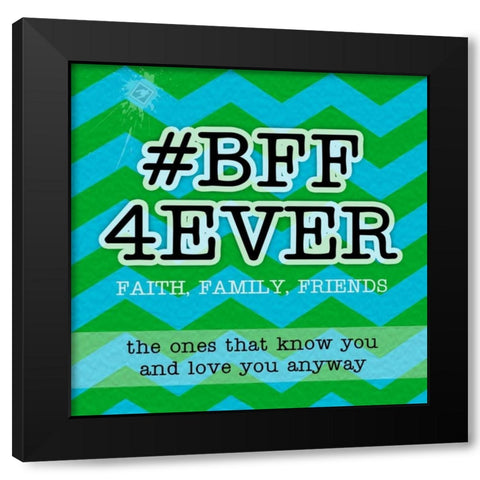 BFF 4Ever Black Modern Wood Framed Art Print with Double Matting by Pazan, Tony