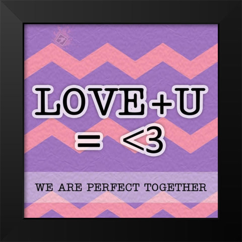 Love U Black Modern Wood Framed Art Print by Pazan, Tony