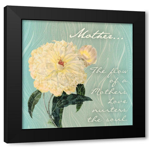 Peony Flow Black Modern Wood Framed Art Print with Double Matting by Pazan, Tony