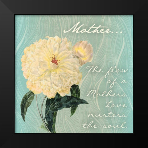 Peony Flow Black Modern Wood Framed Art Print by Pazan, Tony