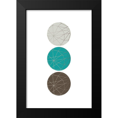 Beige Mint Geometric 1 Black Modern Wood Framed Art Print by Urban Epiphany