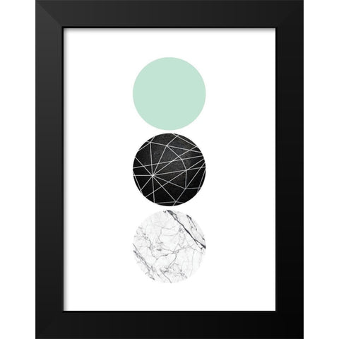 Mint Geometric 1 Black Modern Wood Framed Art Print by Urban Epiphany