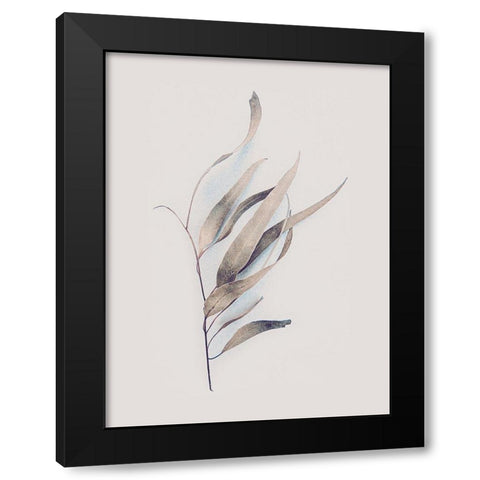 Gum Leaves Black Modern Wood Framed Art Print with Double Matting by Urban Epiphany