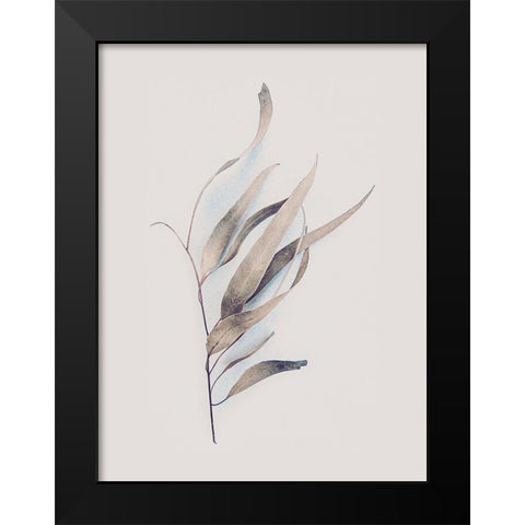 Gum Leaves Black Modern Wood Framed Art Print by Urban Epiphany