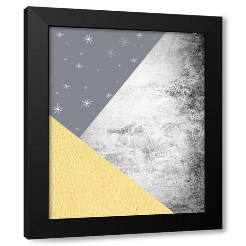 Yellow Grey Mountains 3 Black Modern Wood Framed Art Print with Double Matting by Urban Epiphany