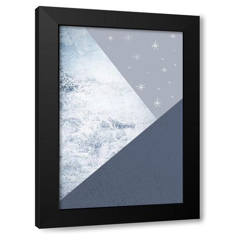 Navy Mountains 1 Black Modern Wood Framed Art Print with Double Matting by Urban Epiphany