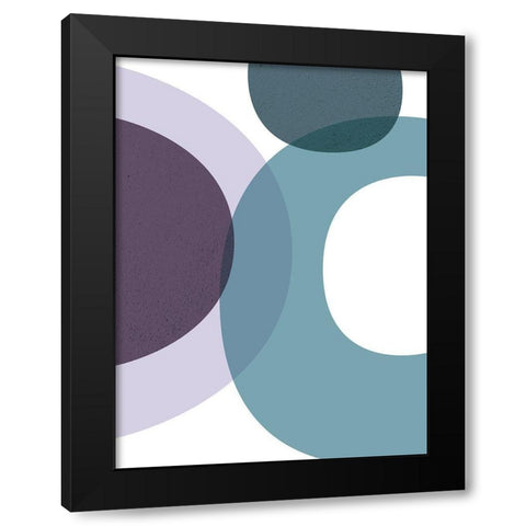MidCentury Teal Purple 1 Black Modern Wood Framed Art Print by Urban Epiphany