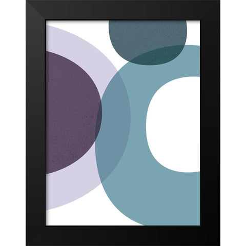 MidCentury Teal Purple 1 Black Modern Wood Framed Art Print by Urban Epiphany