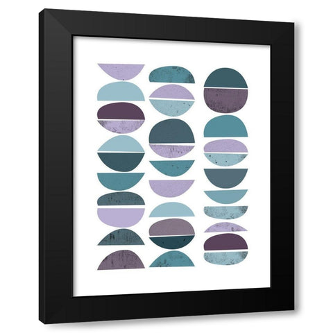 MidCentury Teal Purple 2 Black Modern Wood Framed Art Print with Double Matting by Urban Epiphany