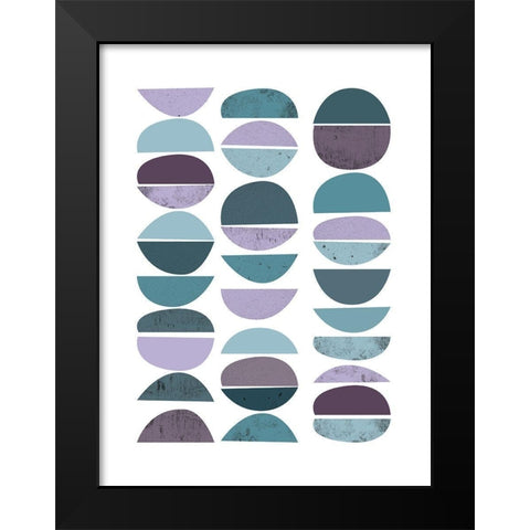 MidCentury Teal Purple 2 Black Modern Wood Framed Art Print by Urban Epiphany