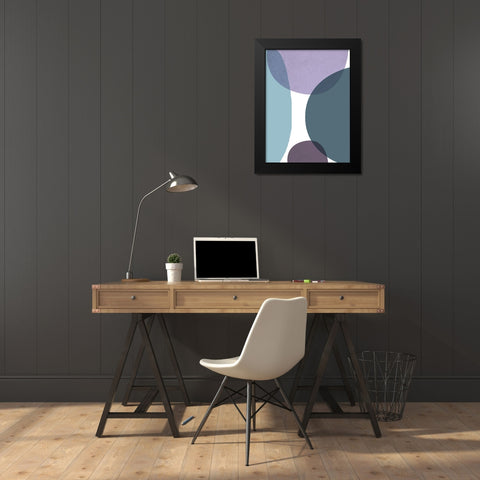 MidCentury Teal Purple 3 Black Modern Wood Framed Art Print by Urban Epiphany