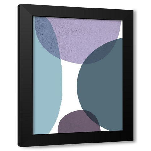 MidCentury Teal Purple 3 Black Modern Wood Framed Art Print with Double Matting by Urban Epiphany