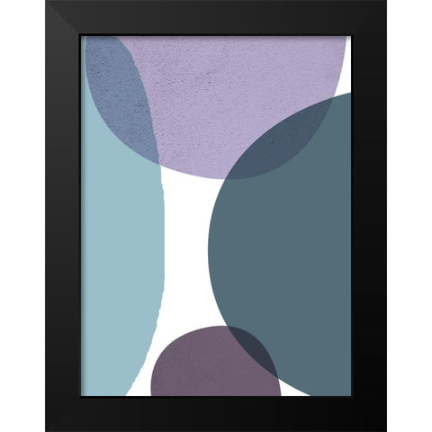 MidCentury Teal Purple 3 Black Modern Wood Framed Art Print by Urban Epiphany