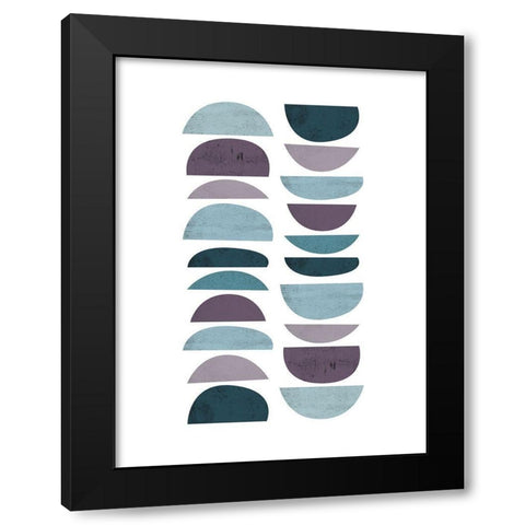 MidCentury Teal Purple 4 Black Modern Wood Framed Art Print with Double Matting by Urban Epiphany