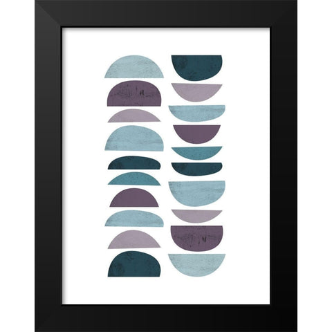 MidCentury Teal Purple 4 Black Modern Wood Framed Art Print by Urban Epiphany