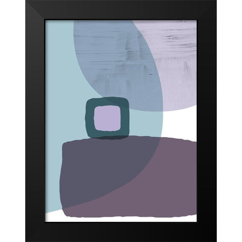 MidCentury Teal Purple 5 Black Modern Wood Framed Art Print by Urban Epiphany