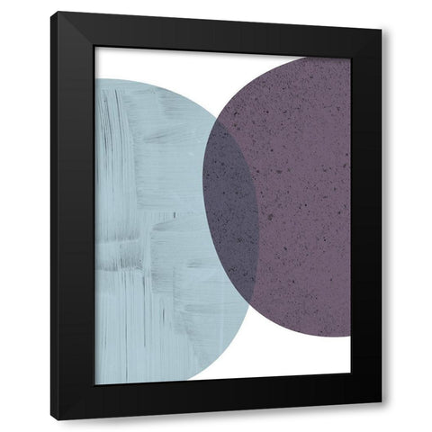 MidCentury Teal Purple 6 Black Modern Wood Framed Art Print with Double Matting by Urban Epiphany