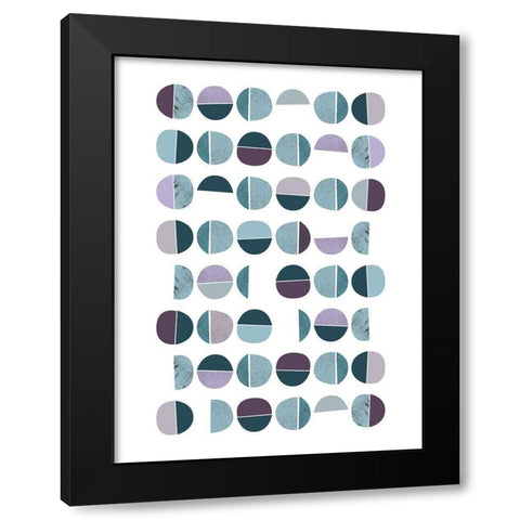 MidCentury Teal Purple 7 Black Modern Wood Framed Art Print with Double Matting by Urban Epiphany