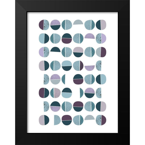 MidCentury Teal Purple 7 Black Modern Wood Framed Art Print by Urban Epiphany