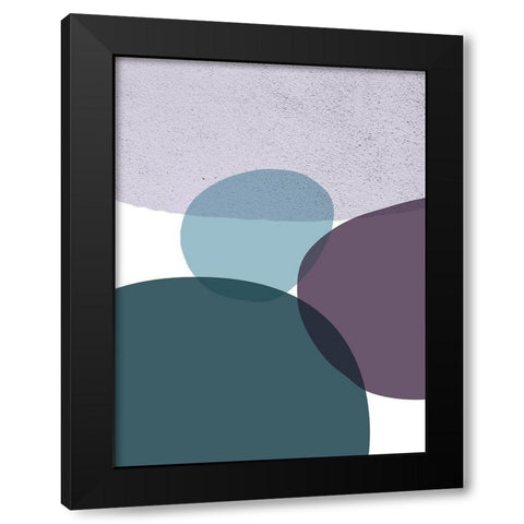 MidCentury Teal Purple 9 Black Modern Wood Framed Art Print with Double Matting by Urban Epiphany