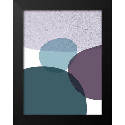 MidCentury Teal Purple 9 Black Modern Wood Framed Art Print by Urban Epiphany