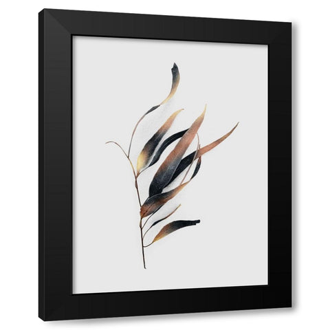 Autumn Leaves Black Modern Wood Framed Art Print by Urban Epiphany