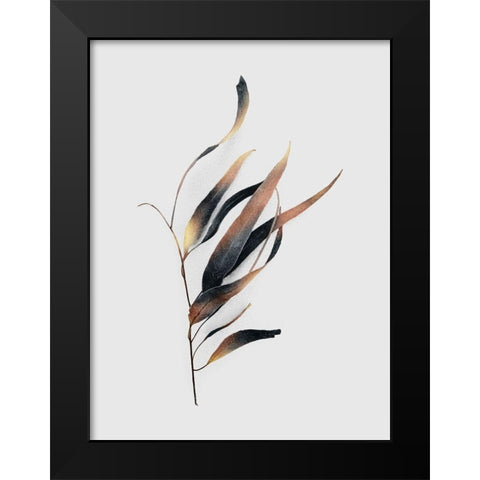 Autumn Leaves Black Modern Wood Framed Art Print by Urban Epiphany