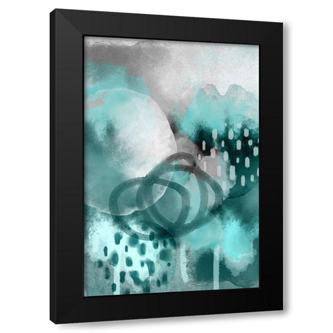 Dream of Childhood Teal Black Modern Wood Framed Art Print with Double Matting by Urban Epiphany
