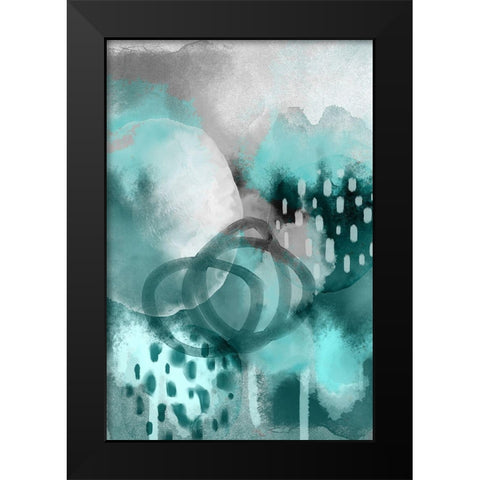 Dream of Childhood Teal Black Modern Wood Framed Art Print by Urban Epiphany