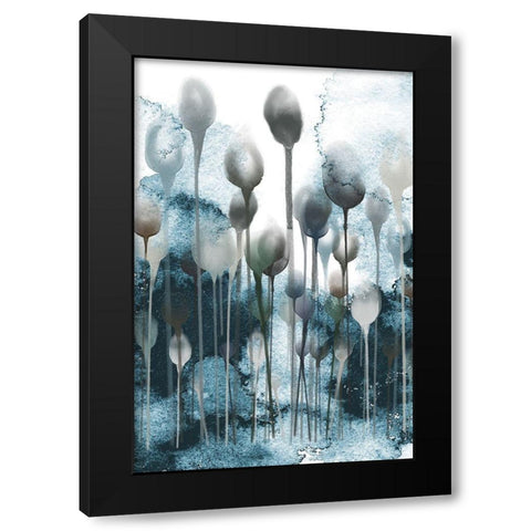 Enlightened Minds Blue Black Modern Wood Framed Art Print with Double Matting by Urban Epiphany