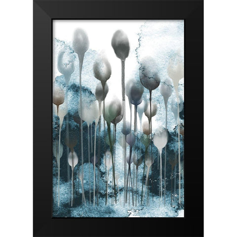 Enlightened Minds Blue Black Modern Wood Framed Art Print by Urban Epiphany
