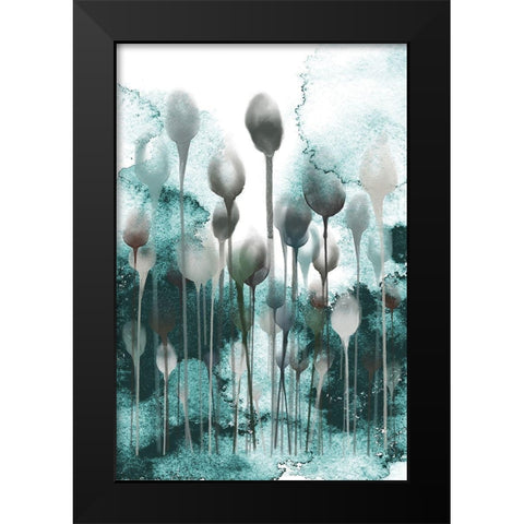 Enlightened Minds Teal Black Modern Wood Framed Art Print by Urban Epiphany