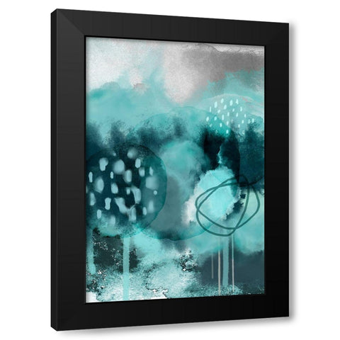 Teal Feels Black Modern Wood Framed Art Print by Urban Epiphany