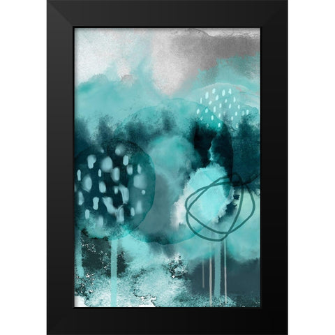 Teal Feels Black Modern Wood Framed Art Print by Urban Epiphany