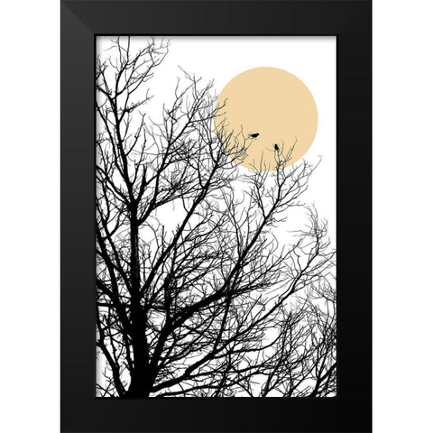 Two Little Birds 2 Black Modern Wood Framed Art Print by Urban Epiphany
