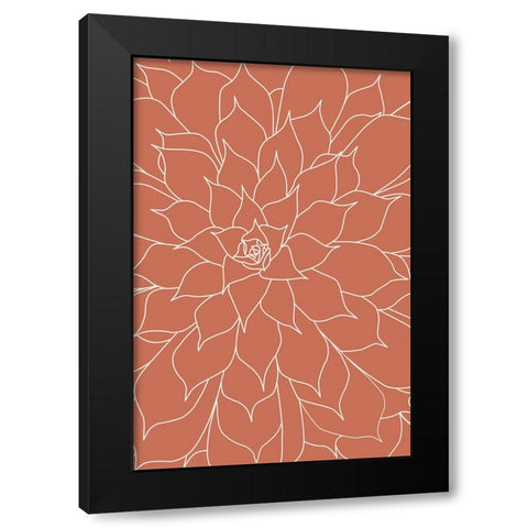 Succulent Burnt Orange Black Modern Wood Framed Art Print by Urban Epiphany