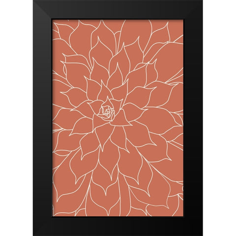 Succulent Burnt Orange Black Modern Wood Framed Art Print by Urban Epiphany