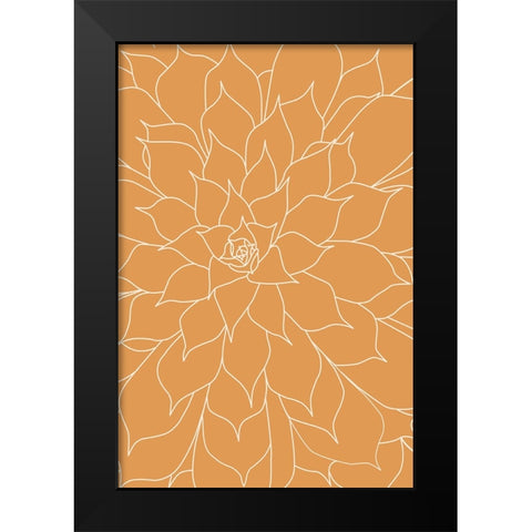 Succulent Tangerine Black Modern Wood Framed Art Print by Urban Epiphany
