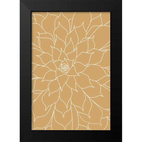 Succulent Mustard Black Modern Wood Framed Art Print by Urban Epiphany