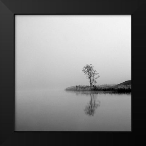 Winter Mist Square Black Modern Wood Framed Art Print by Urban Epiphany