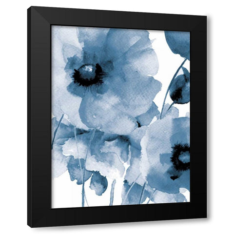 Raining Flowers Black Modern Wood Framed Art Print with Double Matting by Brown, Victoria