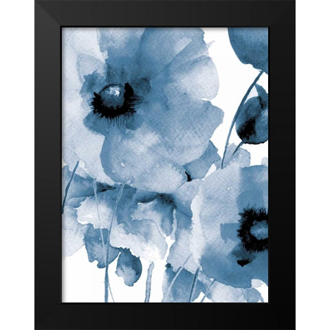 Raining Flowers Black Modern Wood Framed Art Print by Brown, Victoria