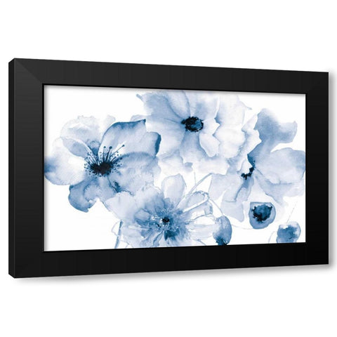 Flowering Blue Black Modern Wood Framed Art Print with Double Matting by Brown, Victoria