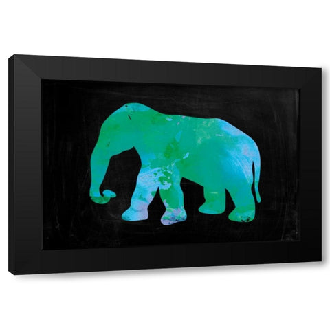 The Turquoise Elephant Black Modern Wood Framed Art Print with Double Matting by Brown,Victoria
