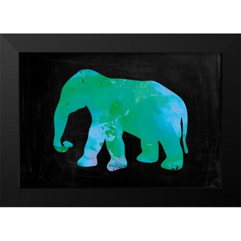 The Turquoise Elephant Black Modern Wood Framed Art Print by Brown,Victoria