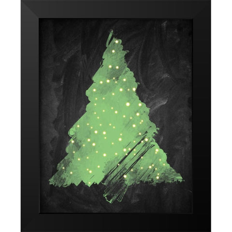 Chalkboard Tree 2 Black Modern Wood Framed Art Print by Brown,Victoria