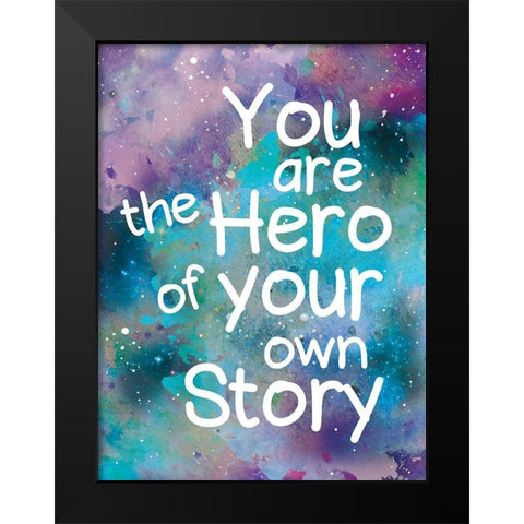 Galaxy Hero Black Modern Wood Framed Art Print by Brown, Victoria