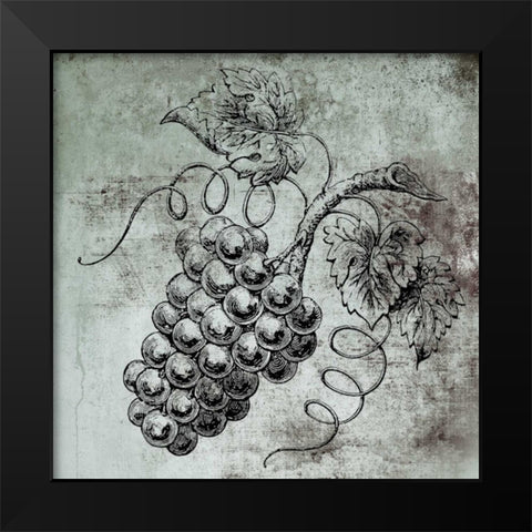 Vine Grapes Black Modern Wood Framed Art Print by Brown, Victoria